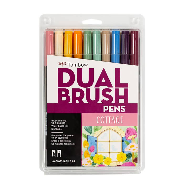 Dual Brush Pen Art Markers: Cottage - 10-Pack for wholesale by Tombow