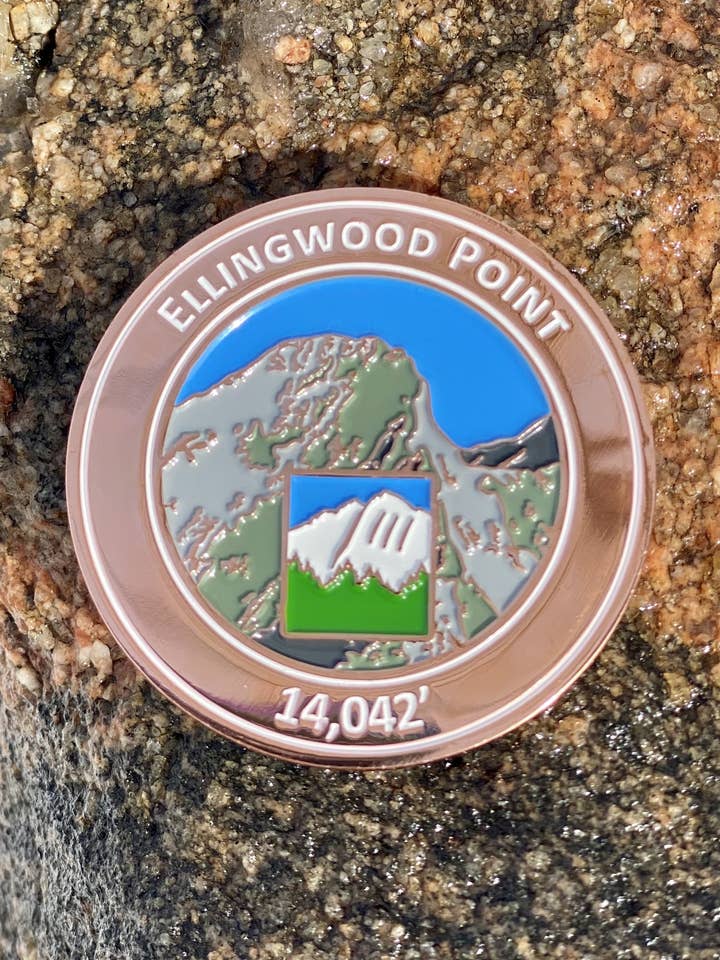 Ellingwood Point Colorado 14er Mountain Summit Coin Gift for wholesale by Mountain Freedom Coins