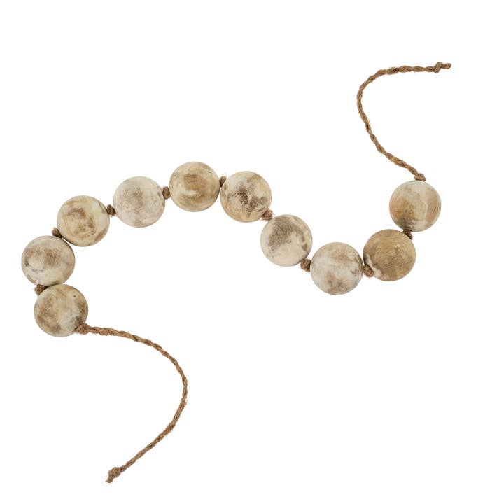 Wooden Bead Garland White for wholesale by Indaba Trading