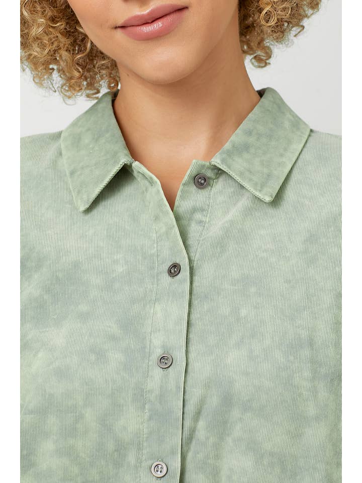 Mystree – Engroshandel Skjorte med buttondown – til kvinder – 60857 Vasket fløjlsskjorte23