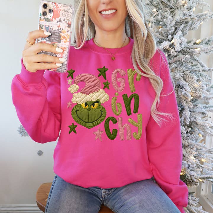 Faux Fabric Green Guy DTF Heat Transfer for wholesale by Trendy Transfers