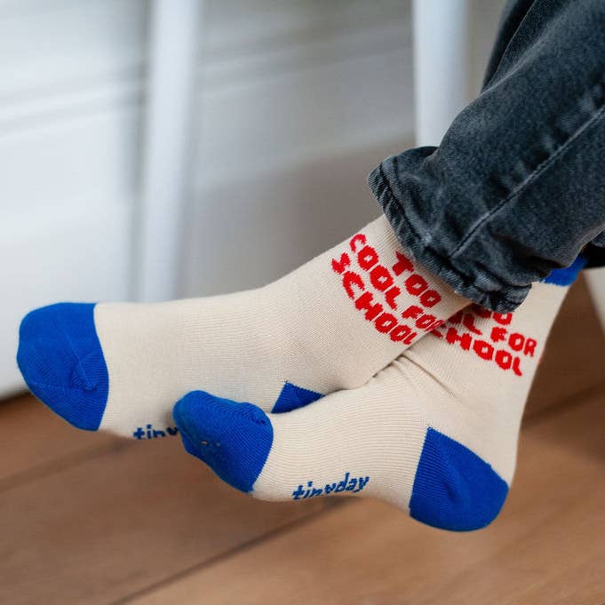 Calcetines demasiado guays para la escuela para venta al por mayor de tinyday