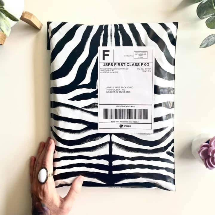 Mauve and Mallow Clothing Co - Wholesale Envelopes - Zebra Polymailers1