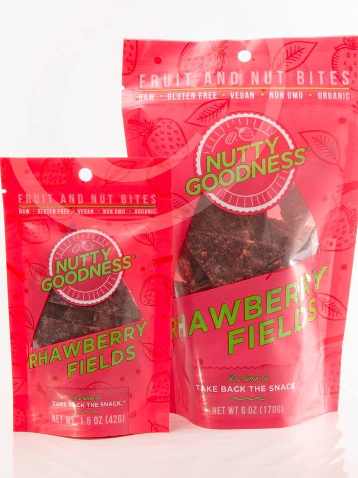 6 oz Rhawberry Fields healthy fruit and nut snack for wholesale by Nutty Goodness