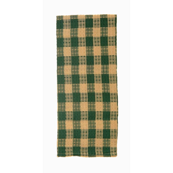 Tea Towels - Green Check for wholesale by Accent Linen