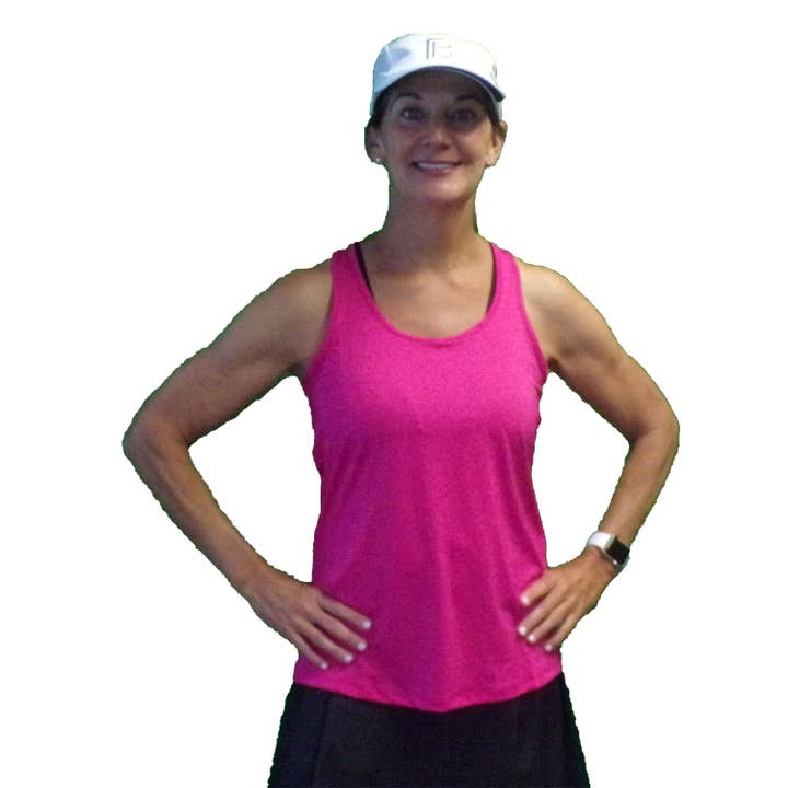 PB Racerback Tank Pink for wholesale by Pickleball Bella