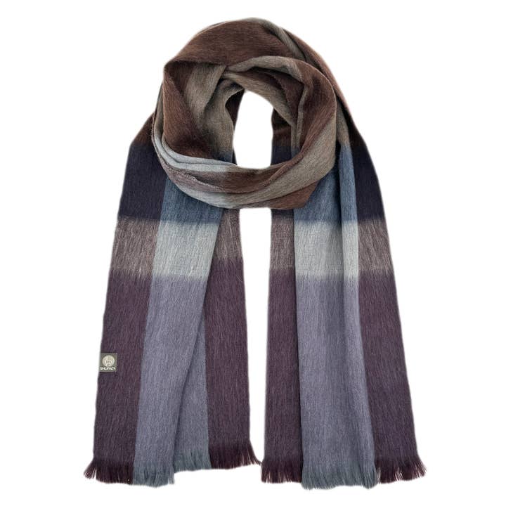 NEW! Alpaca Plaid Scarf - Mocha for wholesale by Shupaca Alpaca