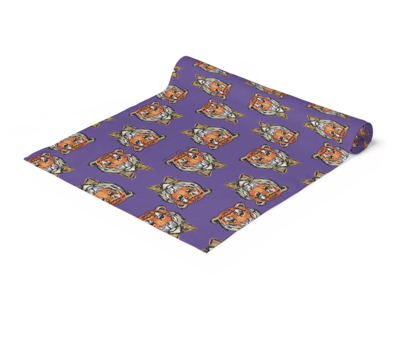 Hey Y'all Party - Wholesale Disposable Table Cover/Runner - Purple and Gold Tiger Paper Table Runner1