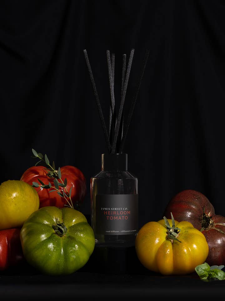 Heirloom Tomato Reed Diffuser Spring Warm Bright Vegetal for wholesale by James Street Co.
