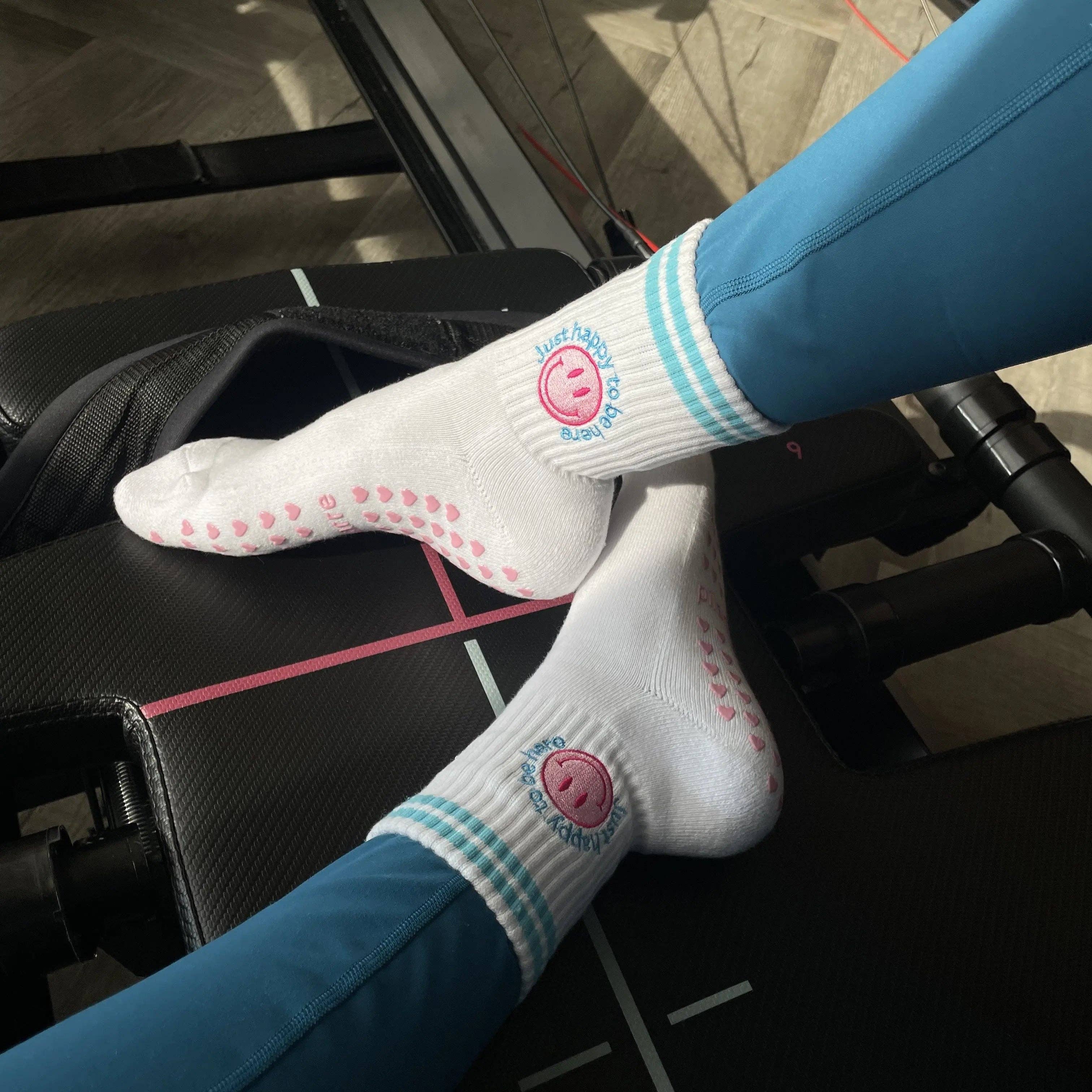 Pilabarre - Vente Chaussettes – femme - Chaussettes antidérapantes Juste Heureux d'Être Ici4