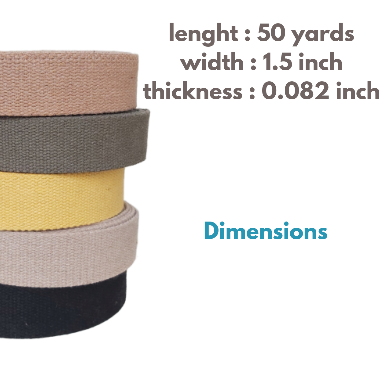 Dream Trimming Goods LLC - Wholesale Craft Supplies - 1.5" x 50 Yard Natural Heavy Cotton Webbing/ Bag Belt Sewing7