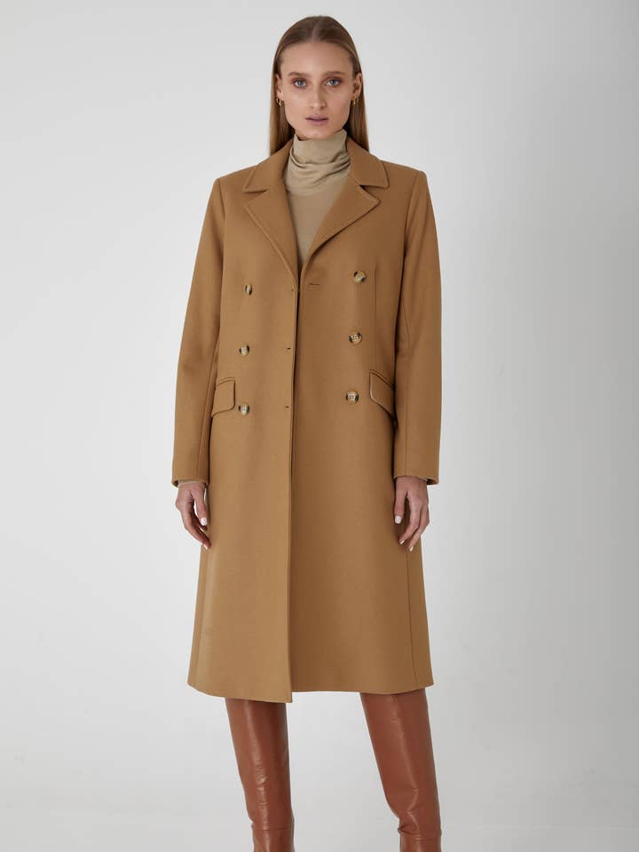 Belmont Wool Cashmere Coat - Camel for wholesale by Allora