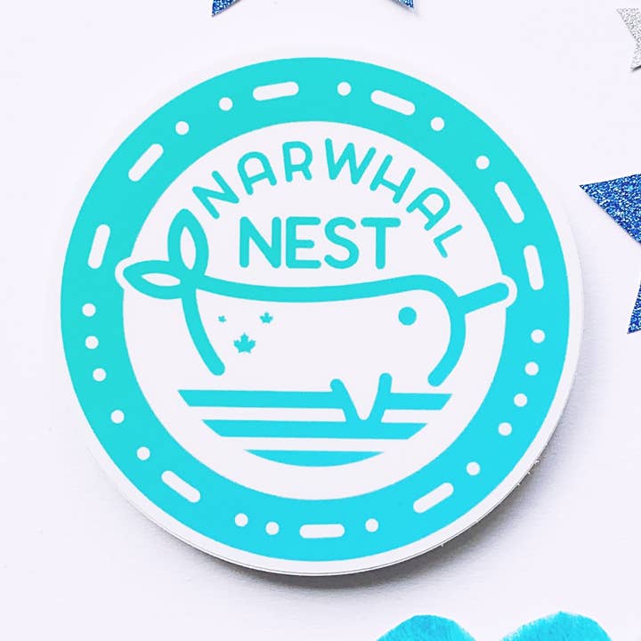 Adesivo codice Morse Narwhal Teal per la vendita all'ingrosso da parte di Narwhal Nest