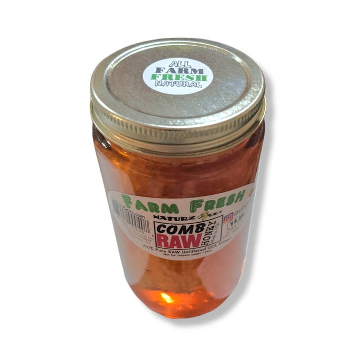 Naturz Beez - Wholesale Jar - RAW HONEY COMB 1LB 100% PURE UNFILTERED USA HONEYCOMB4
