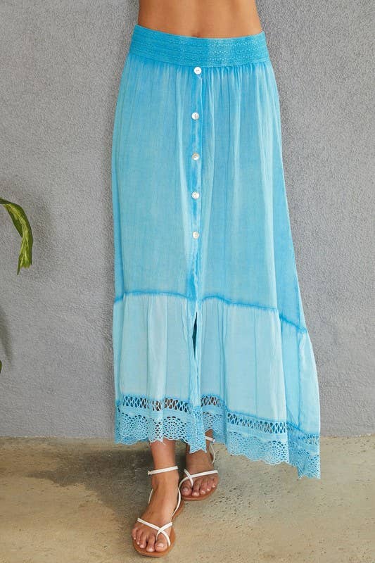 VENTI6 - Vente Jupe – femme - JUPE MAXI HI LO À MOTIF FLORAL TRESSÉ (8045)4