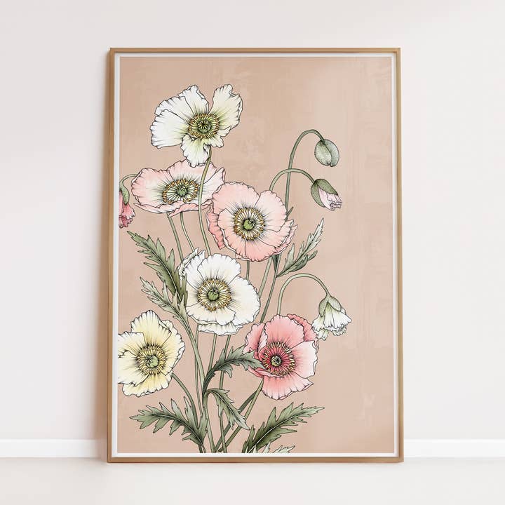 Stampa artistica di papaveri per la vendita all'ingrosso da parte di Typoflora