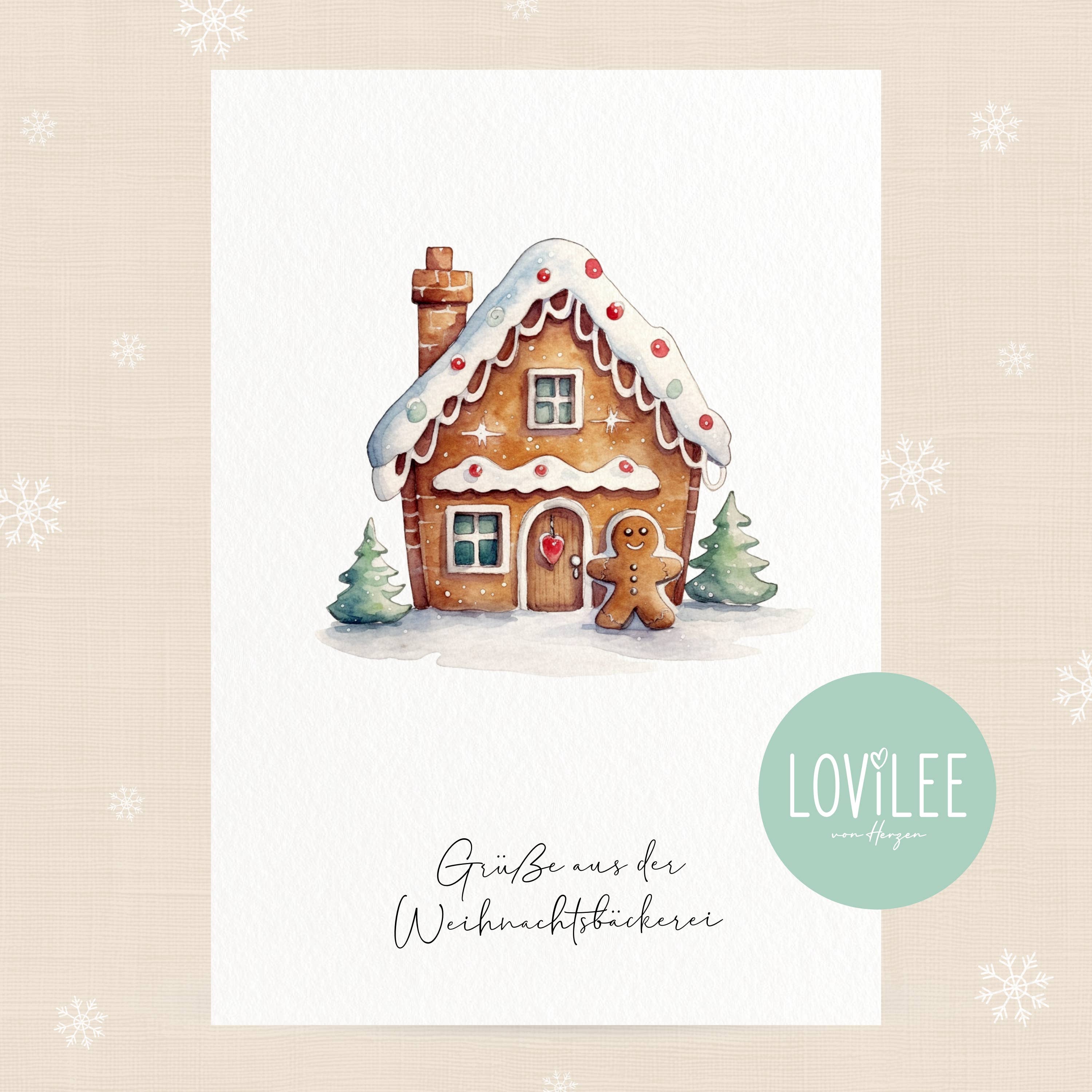 LOViLEE - Wholesale Christmas card - Gingerbread House | Christmas Card Postcard | No. WP-AC-050