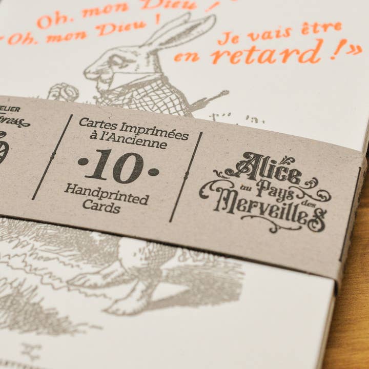 L'Atelier Letterpress - Wholesale Stationery/Notecard Set - Alice in Wonderland 10 Letterpress Cards Collection7