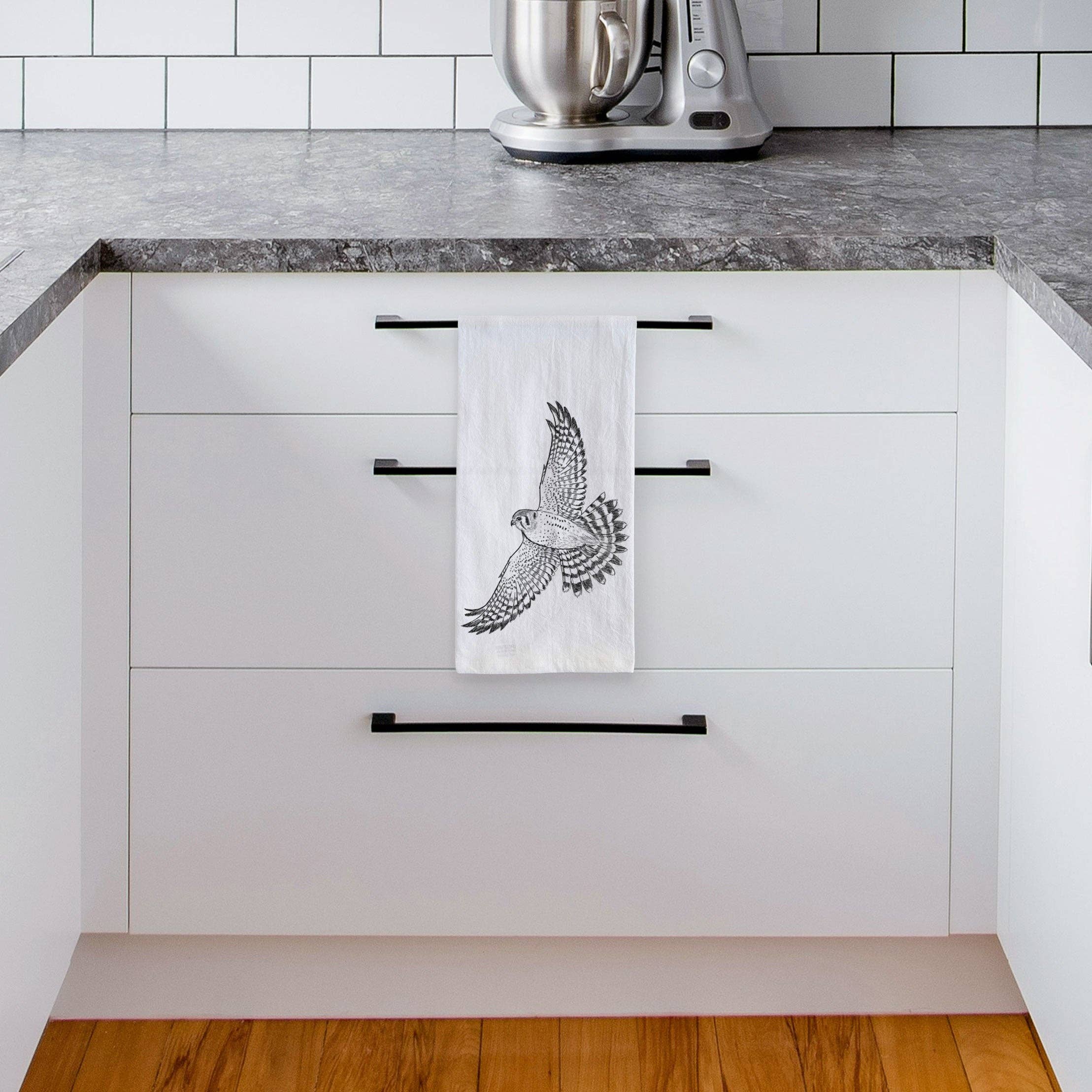 Because Tees - Wholesale Tea Towel - Soaring American Kestrel - Falco sparverius Tea Towel3