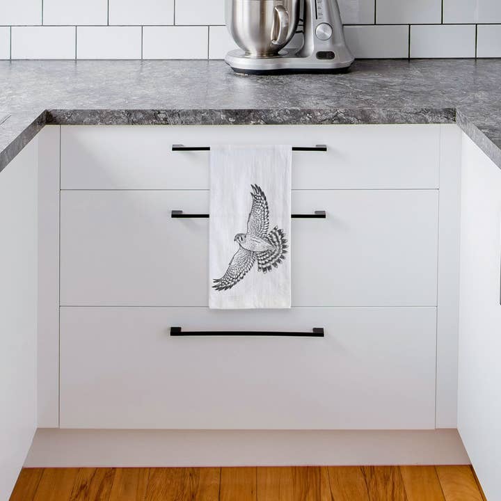 Because Tees - Wholesale Tea Towel - Soaring American Kestrel - Falco sparverius Tea Towel3