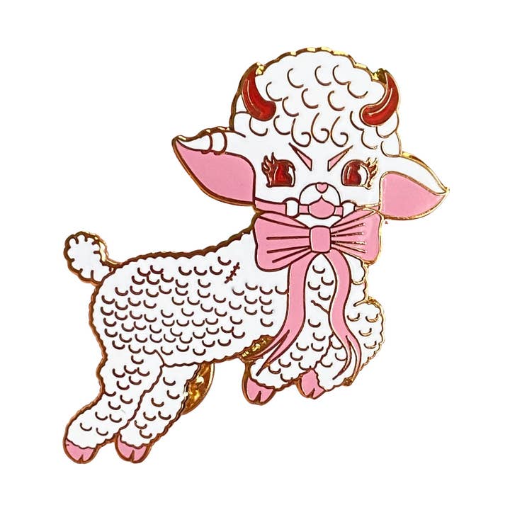 Kitscherige Fetisj Lammetje Schattig 1,5" Emaille Reversspeldje voor wholesale door Creepy Gals