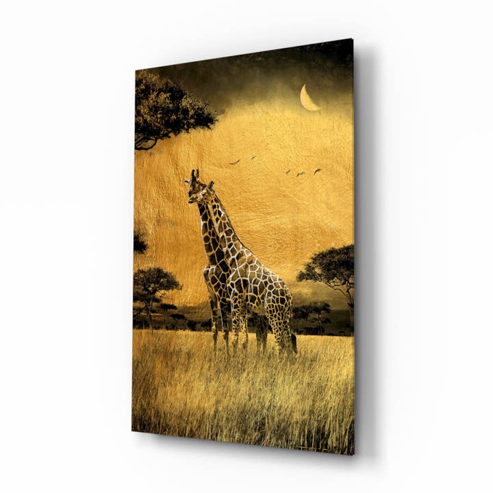 Giraffes Glass Wall Art for wholesale by Insigne