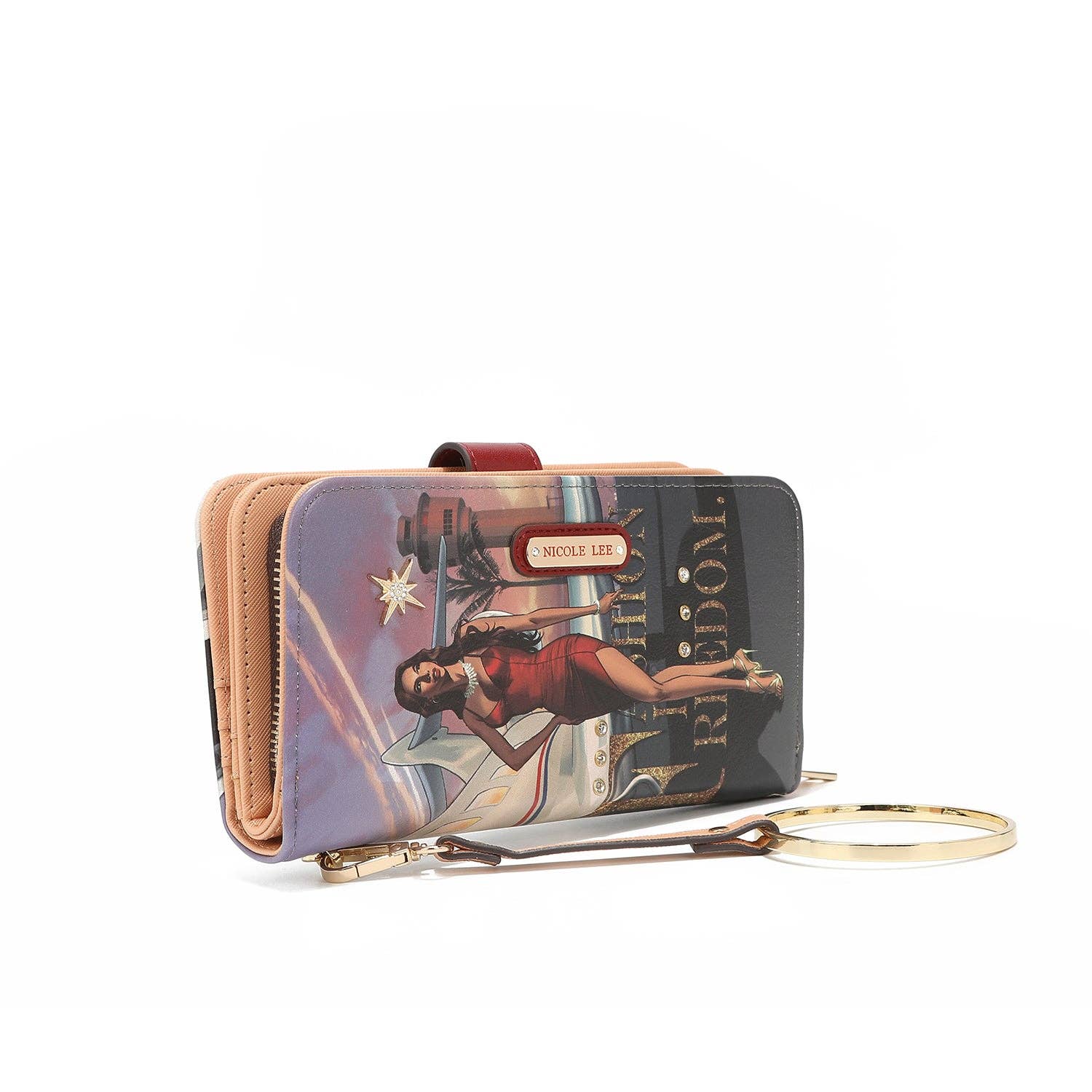 Nicole Lee – Carteira - Mulher por atacado – CARTERA IMPRESA MODA CON CREMALLERA1