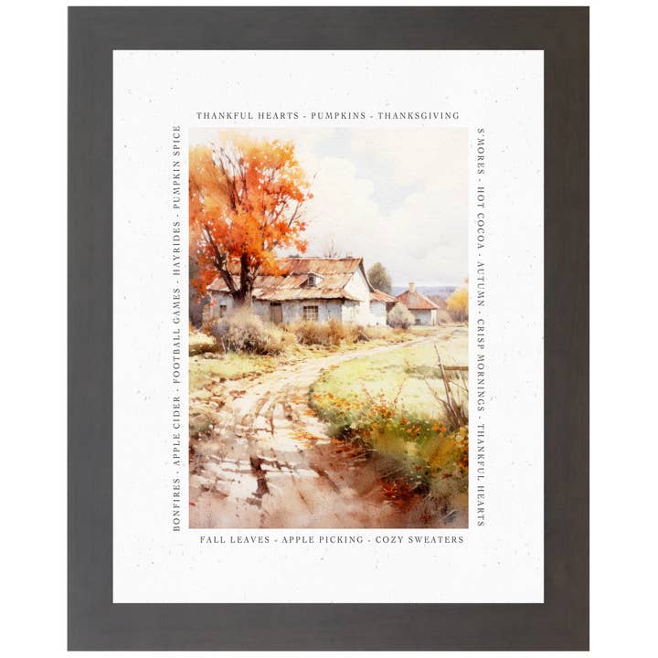 Thankful Hearts Fall Autumn Art Framed Picture Decor for wholesale by Summer Snow Art
