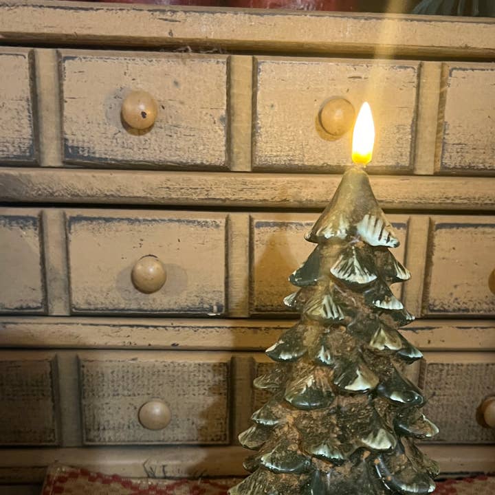 Raggedy Junction - Wholesale Flameless Candle - Primitive GLOW flame timer Tree 1