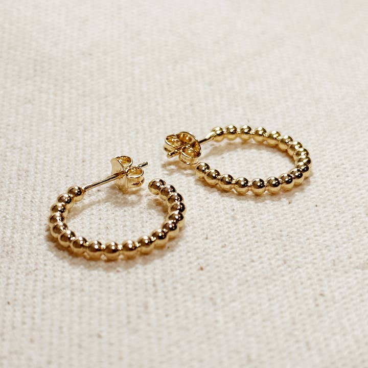 GoldFi - Wholesale Hoop Earrings - Beaded C-Hoop