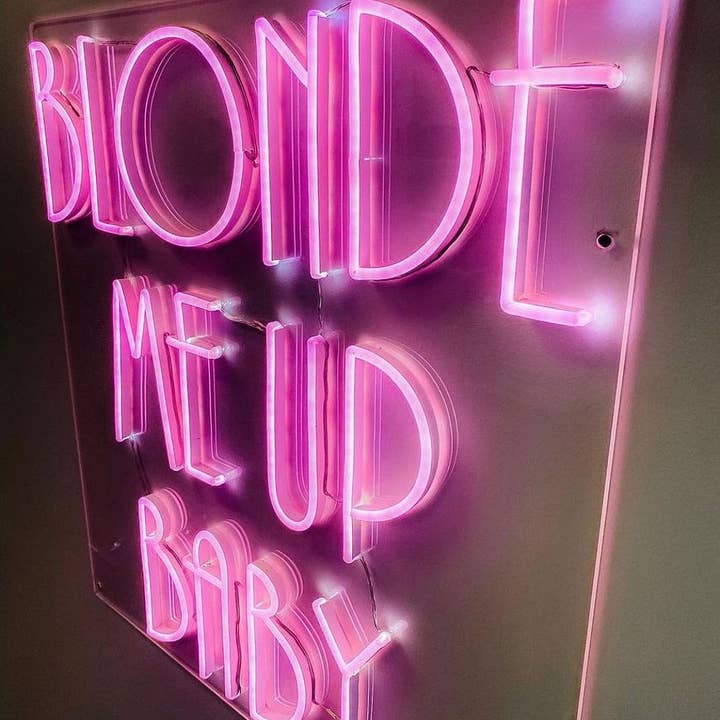 Blonde Me Up Baby Neon Sign for wholesale by Aoos Custom