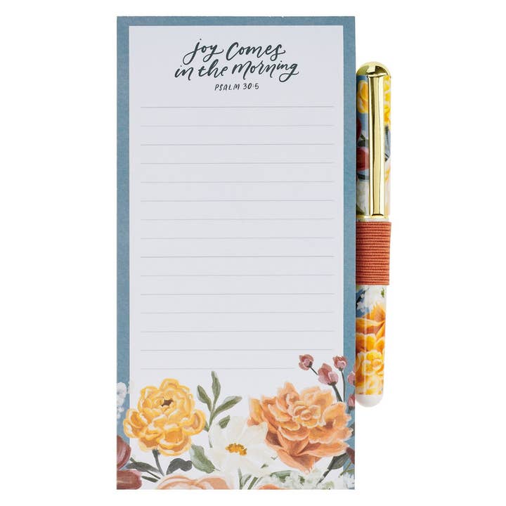 Christian Art Gifts - Wholesale Notepad - Magnetic Shopping List w/pen Joy Comes in the Morn Ps 30:52