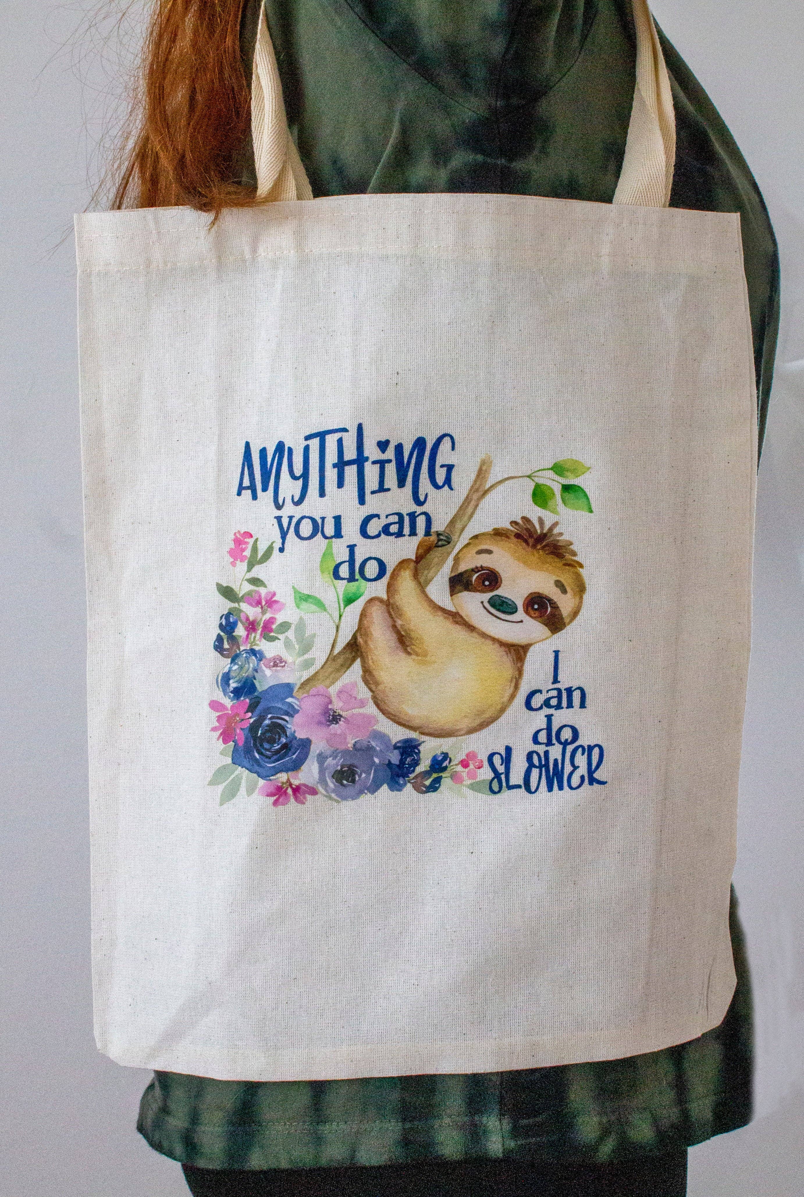 CRETE TRADING INC - Wholesale Tote Bag - Women's - Organic Cotton Tote Bag Sloth1