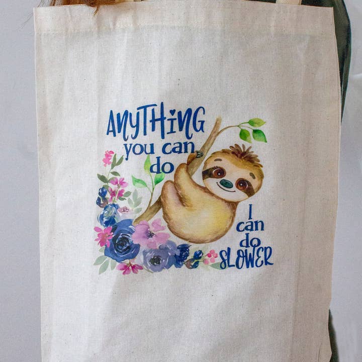 CRETE TRADING INC - Wholesale Tote Bag - Women's - Organic Cotton Tote Bag Sloth1