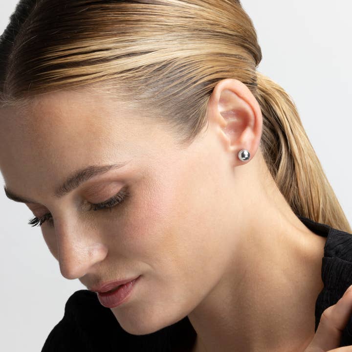 Luxenter - Vendita all'ingrosso Orecchini a bottone - Orecchini finitura argento - Gnis2