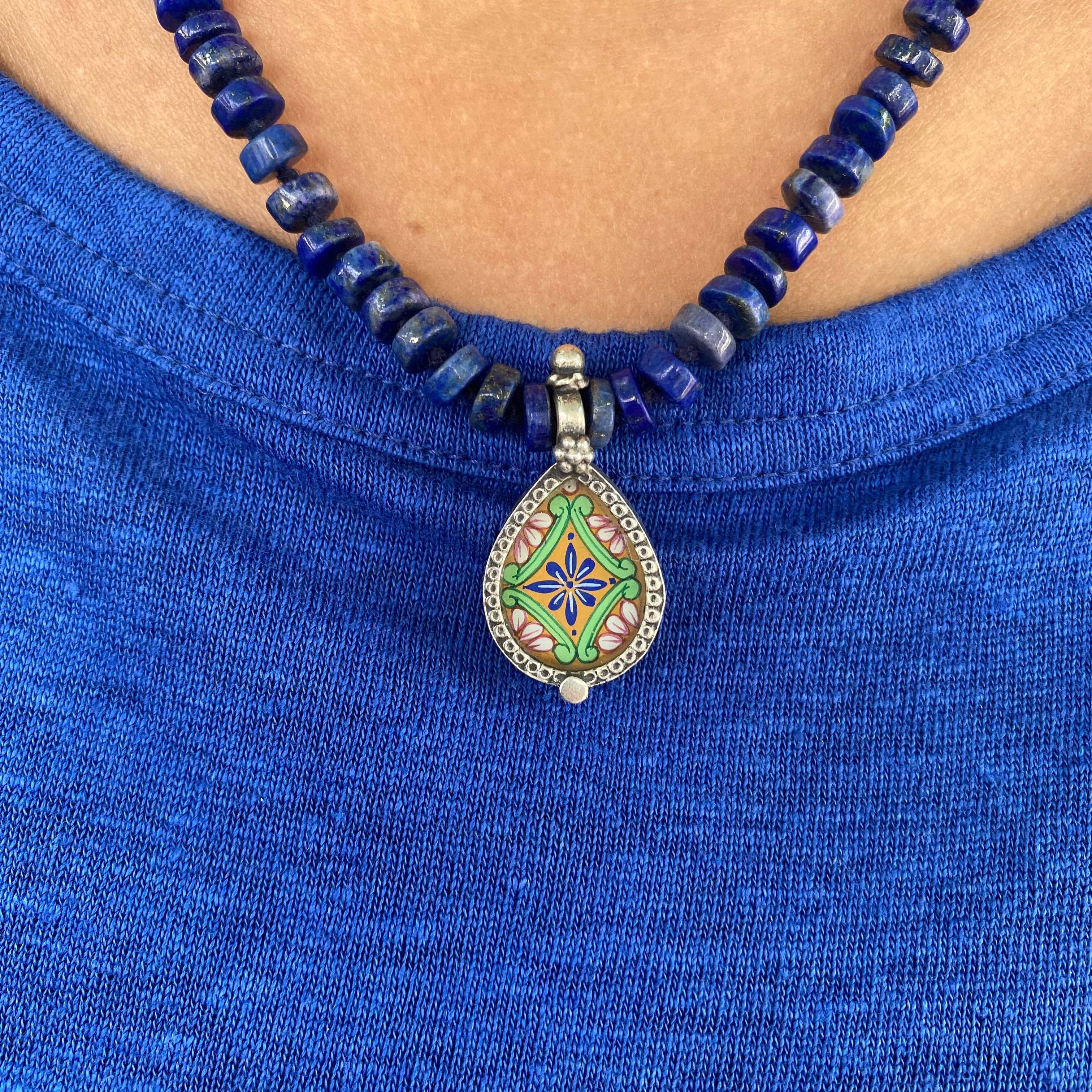 Jen Stock Mindful Designs - Wholesale Pendant/Charm Necklace - Block Print Beaded Necklaces4