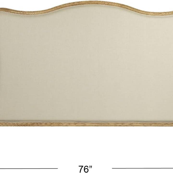 Natural Elegant Oak And Linen King Size Headboard For Bedrooms for wholesale on Faire1