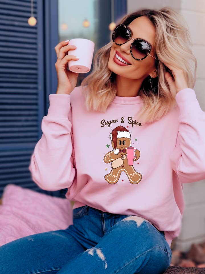 Christmas Boojie Ginger Crewneck - Hip Gingerbread for wholesale by Laila M and Co