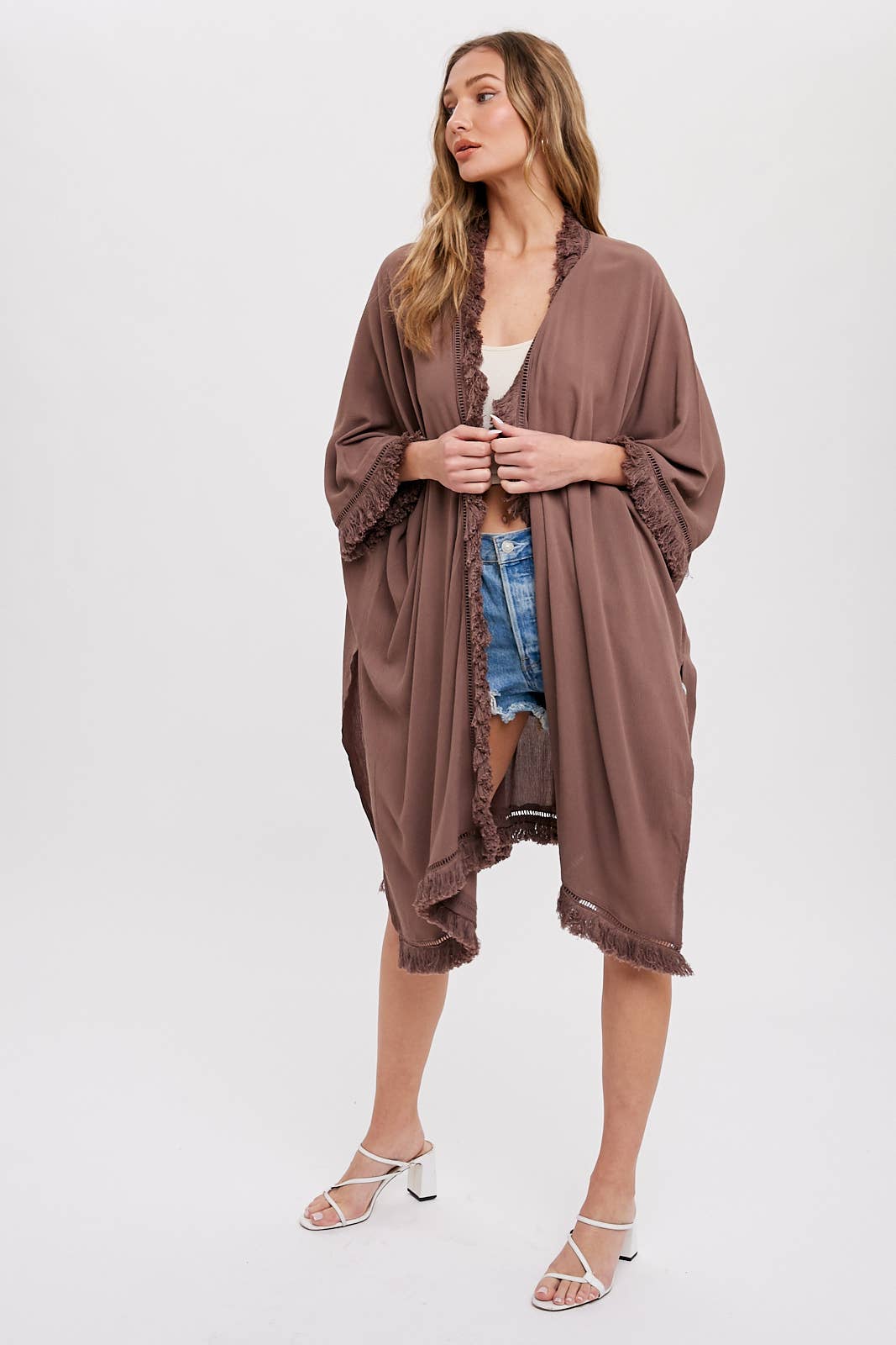 Bluivy - Vente Kimono – femme - kimono ample avec franges12