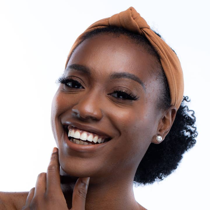 Cognac Knotted Headband for wholesale by You Go Natural