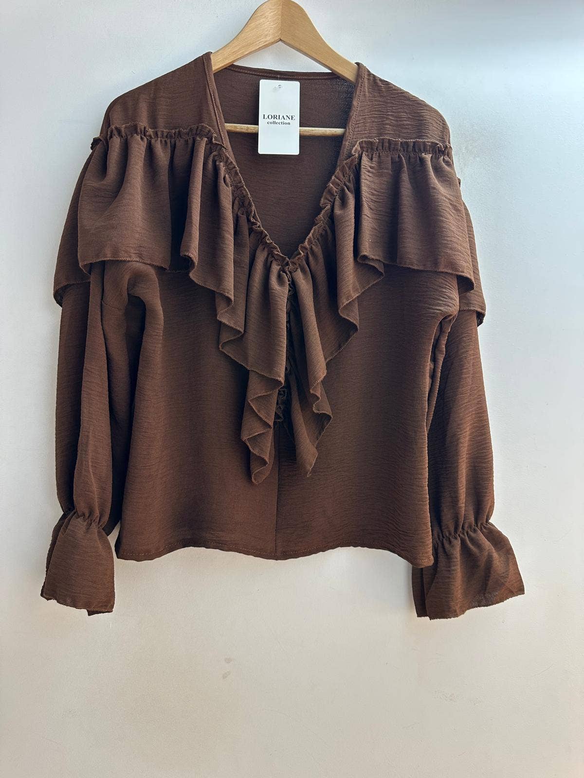 LORIANE - Wholesale Shirt - Women's - 9735U Plain blouse with ruffle7