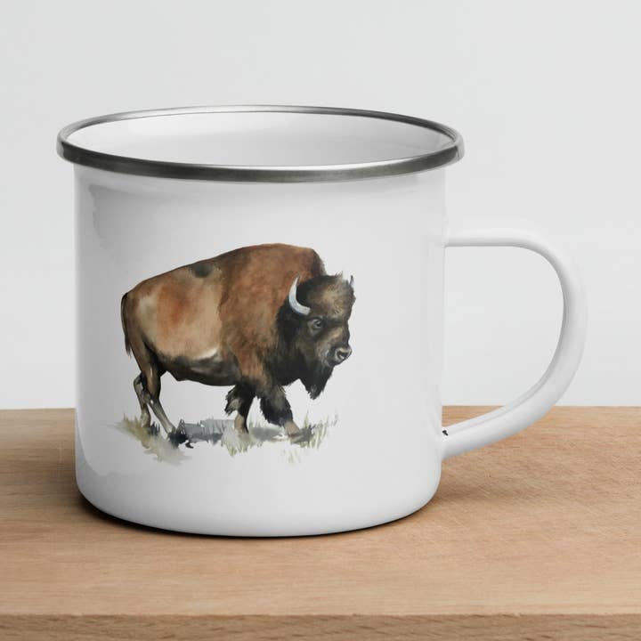 Mug en émail Bruno pour la vente par Kelly Clause Art