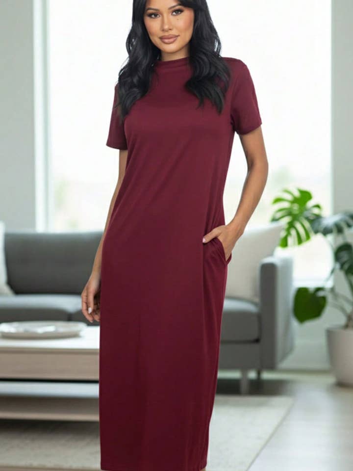 CAPELLA APPAREL - Wholesale Dress - Women's - Side Pocket Tee Dress4