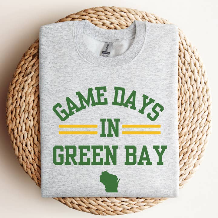 Journée de match à Green Bay, Wisconsin, Crewneck pour la vente par Simply Midwest