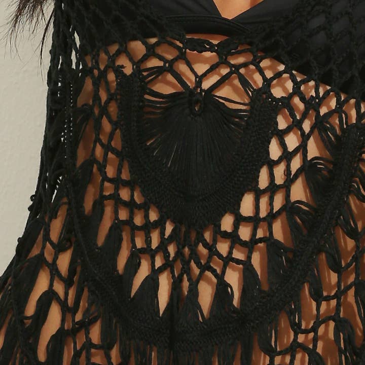Funkyrel® Atzbranding Limited - Wholesale Swim Cover Up - Women's - Sexy Hand-Crocheted Fringe Cover-Up Camisole Dress