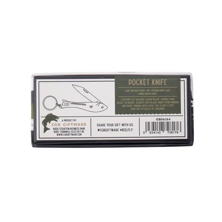 CGB Giftware – Navalha e suporte por atacado – Reel Fly Fishing Co. Canivete de peixe