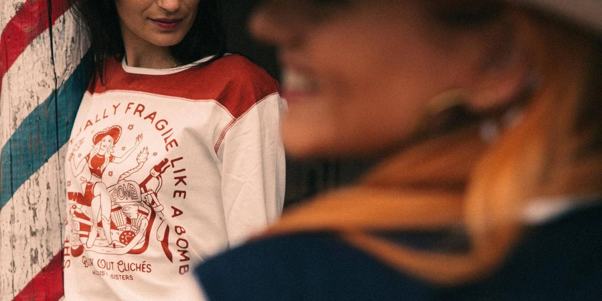 WILDUST - Wholesale Screen Printed T-Shirt - Women's - WESTERN TEE - FRAGILE LIKE A BOMB8