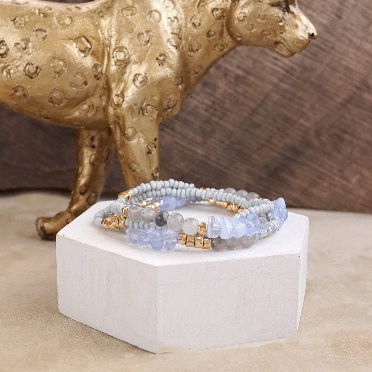 PennyLine inc - Wholesale Jewelry Set - Sunwashed Layers – Dainty Beaded Bracelet Set (4pc)4