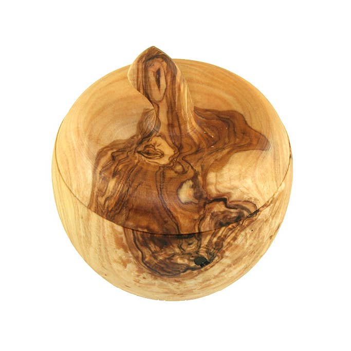 olivenholz-erleben - Wholesale Salt & pepper shaker set - Apple shaped salt jar with lid/handle with salt shovel4