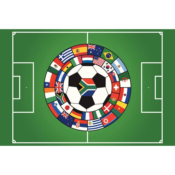 Världens fotbollsflaggor sportväggkonst för wholesale av Gotham Gifts
